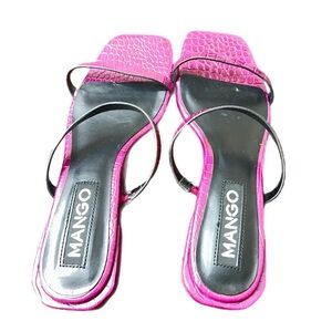 Mango Women's Pink Strappy Sandals